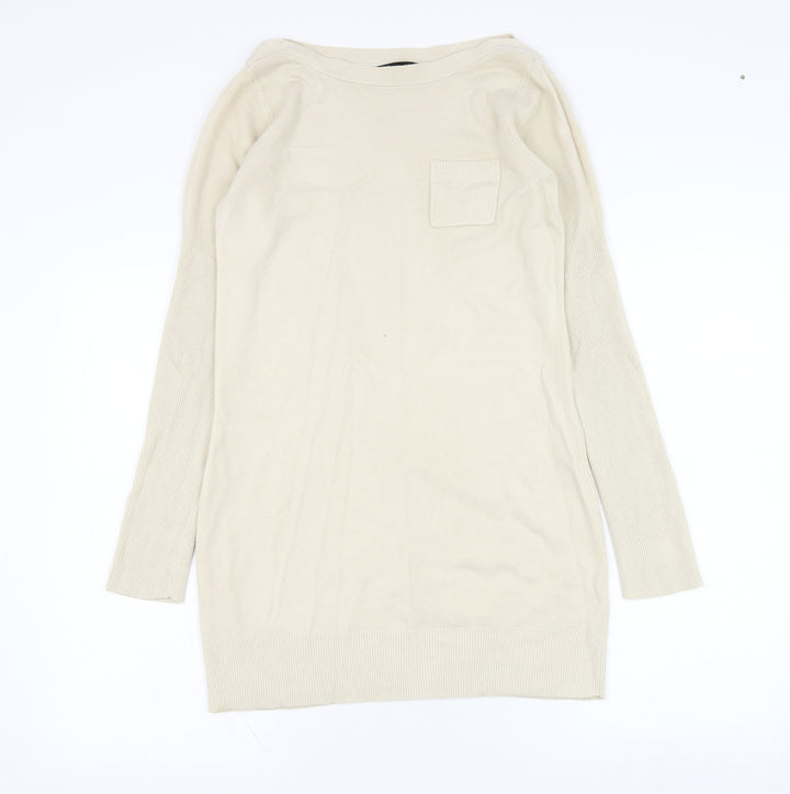 Dorothy Perkins Womens Beige Round Neck  Polyester Pullover Jumper Size 10