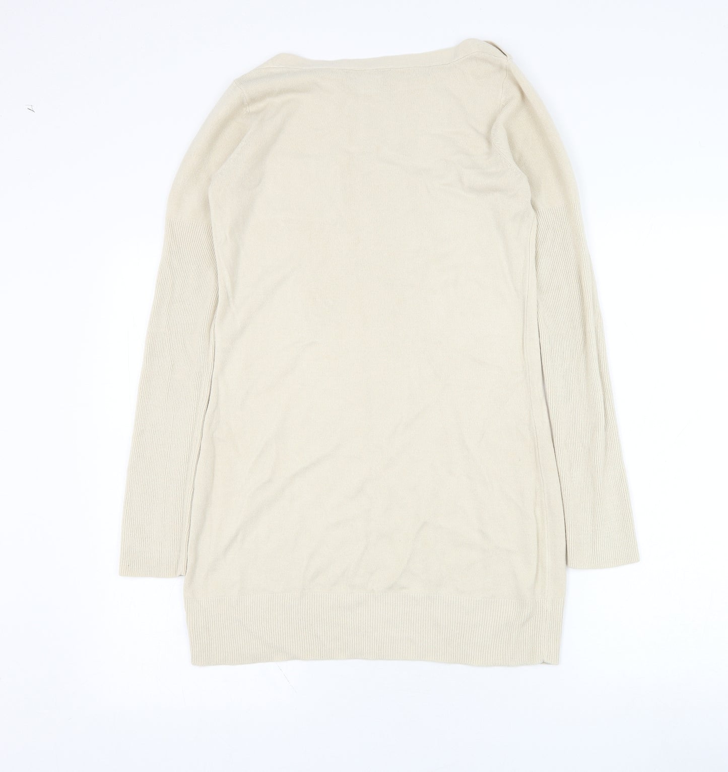 Dorothy Perkins Womens Beige Round Neck  Polyester Pullover Jumper Size 10