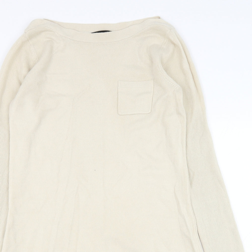 Dorothy Perkins Womens Beige Round Neck  Polyester Pullover Jumper Size 10