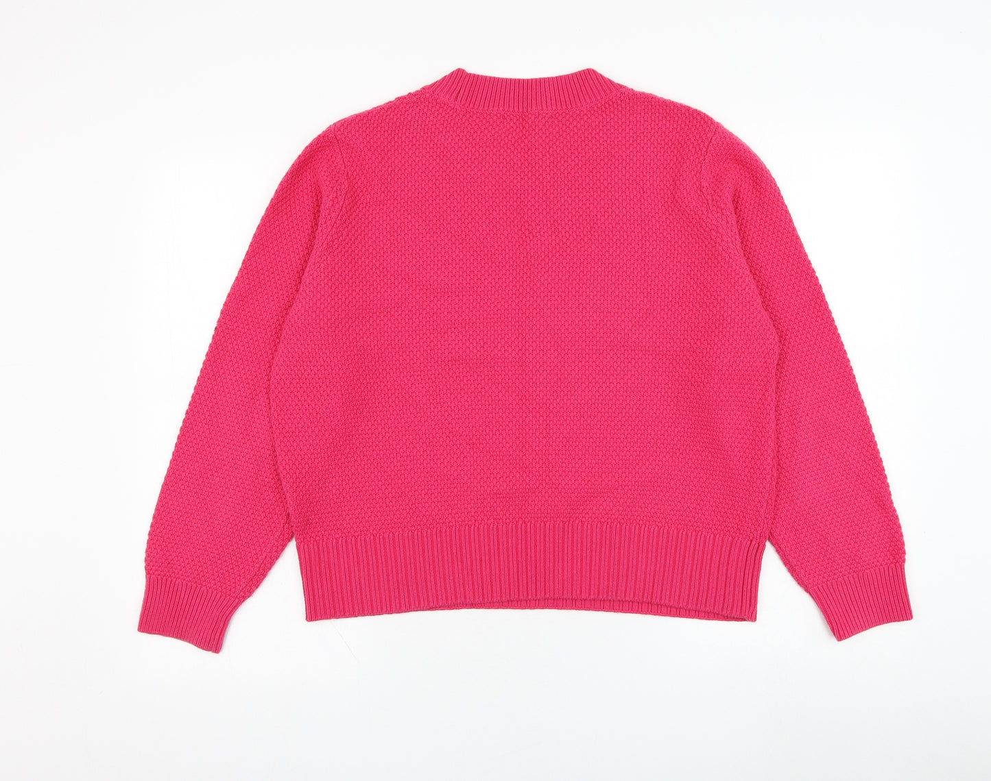 Marks and Spencer Womens Pink Round Neck  Cotton Pullover Jumper Size 16