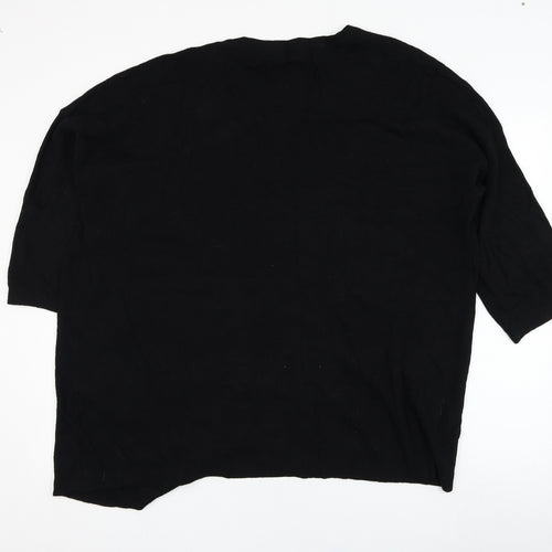 Sweewe Womens Black Square Neck  Viscose Cardigan Jumper Size M
