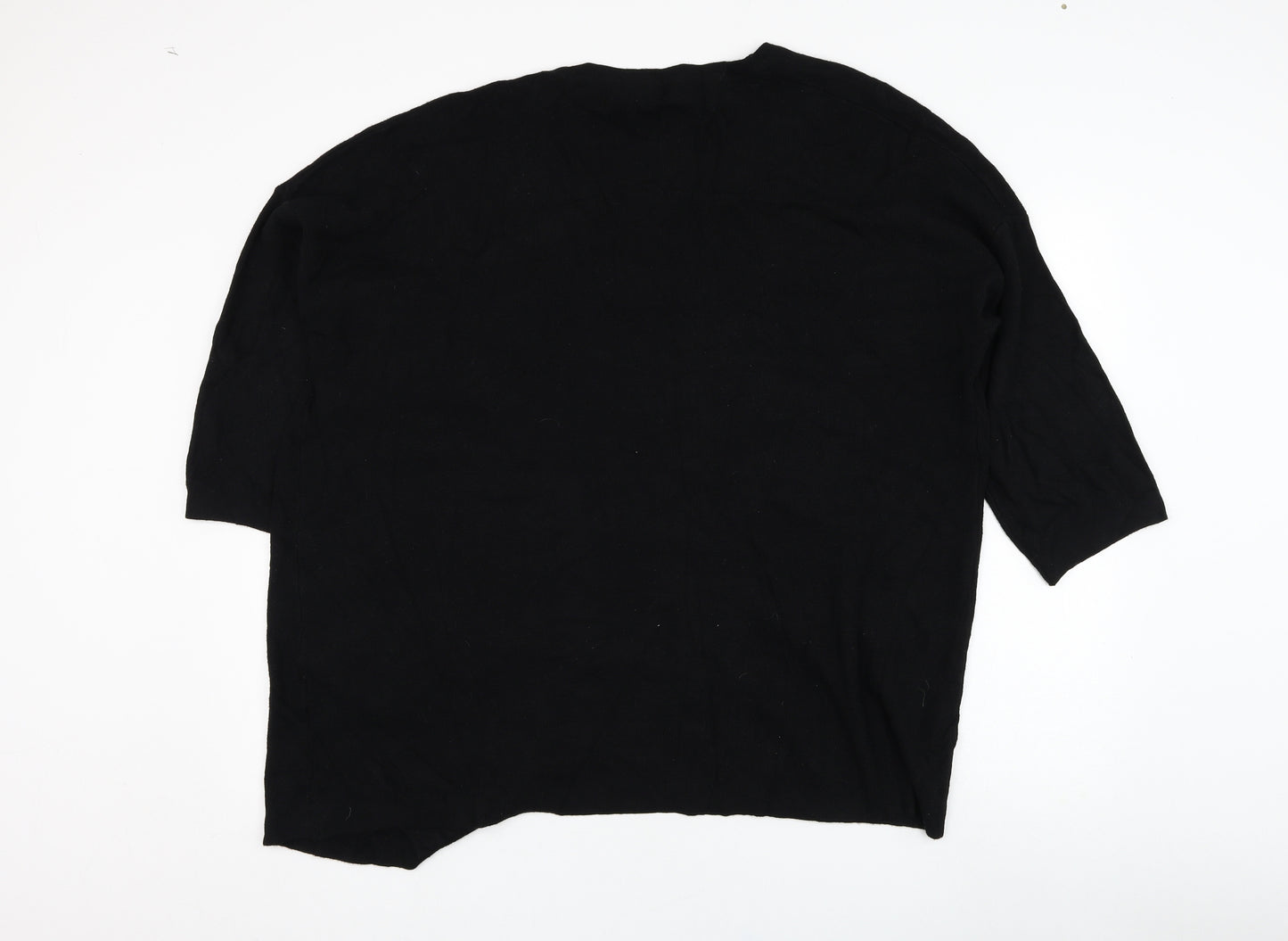 Sweewe Womens Black Square Neck  Viscose Cardigan Jumper Size M