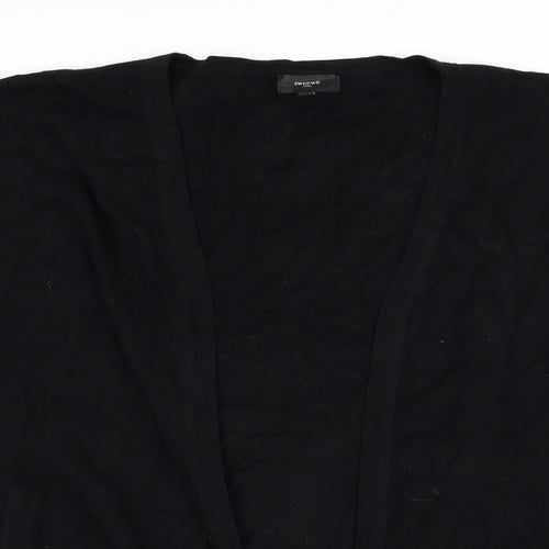 Sweewe Womens Black Square Neck  Viscose Cardigan Jumper Size M