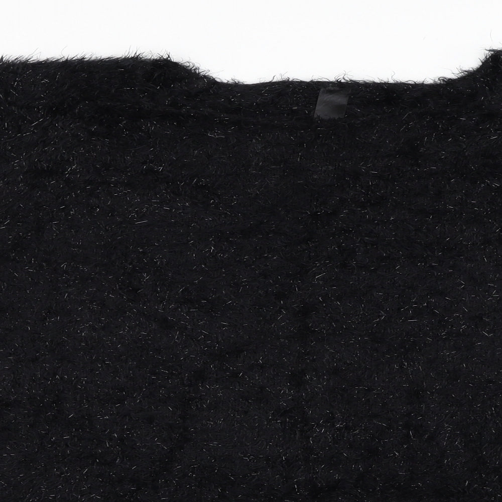 Yours Womens Black Round Neck  Nylon Pullover Jumper Size 26