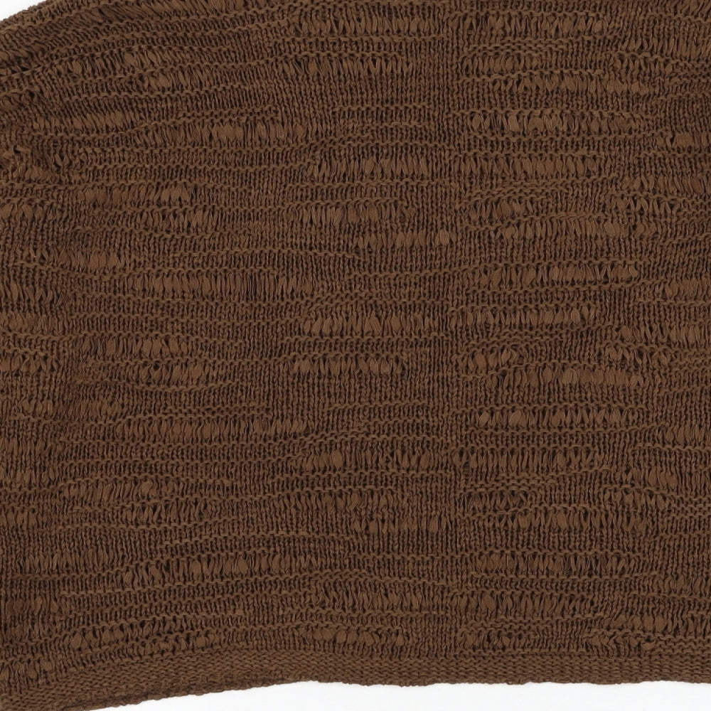 TU Womens Brown Round Neck  Acrylic Pullover Jumper Size 12