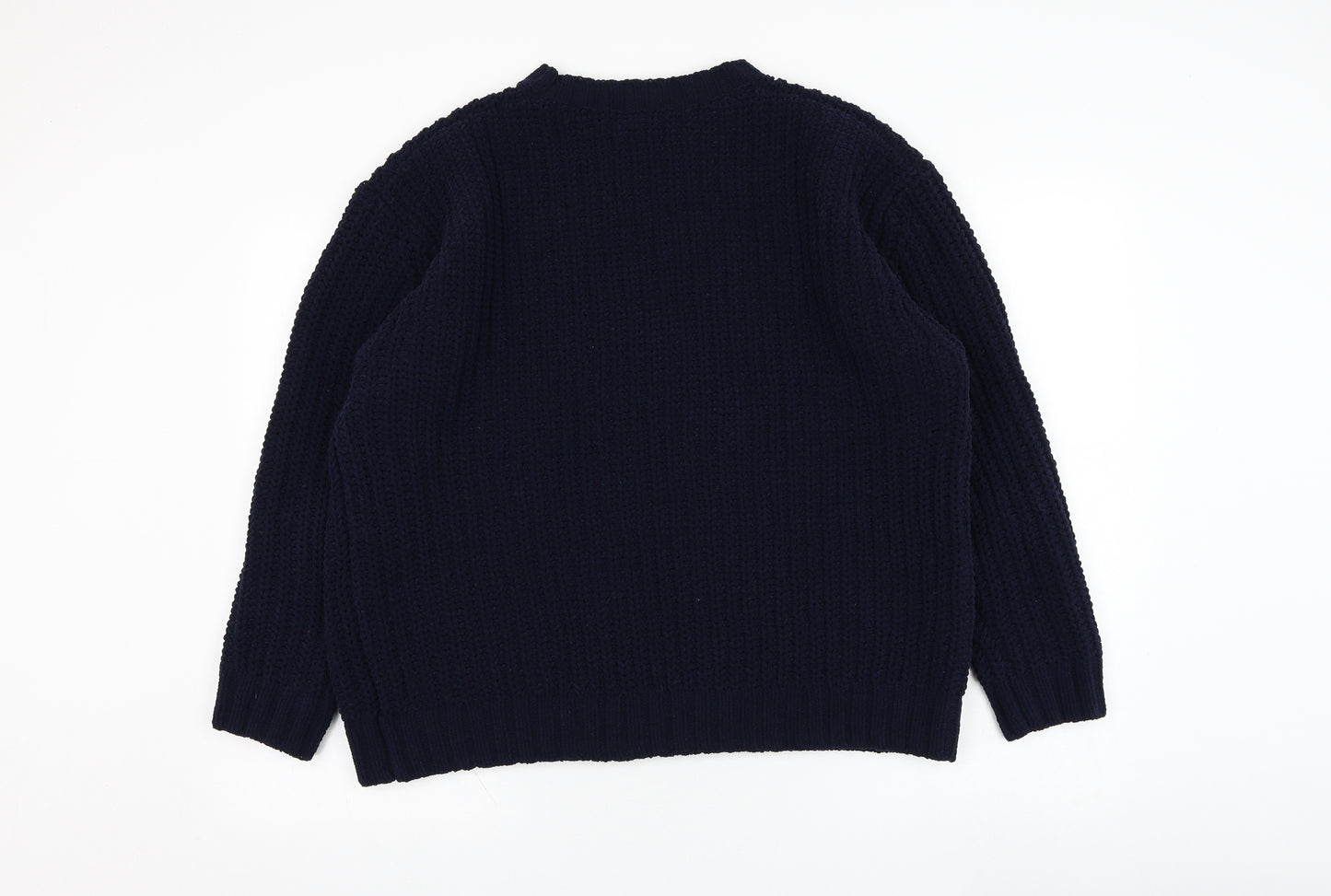 Debenhams Womens Blue Round Neck  Polyester Pullover Jumper Size M