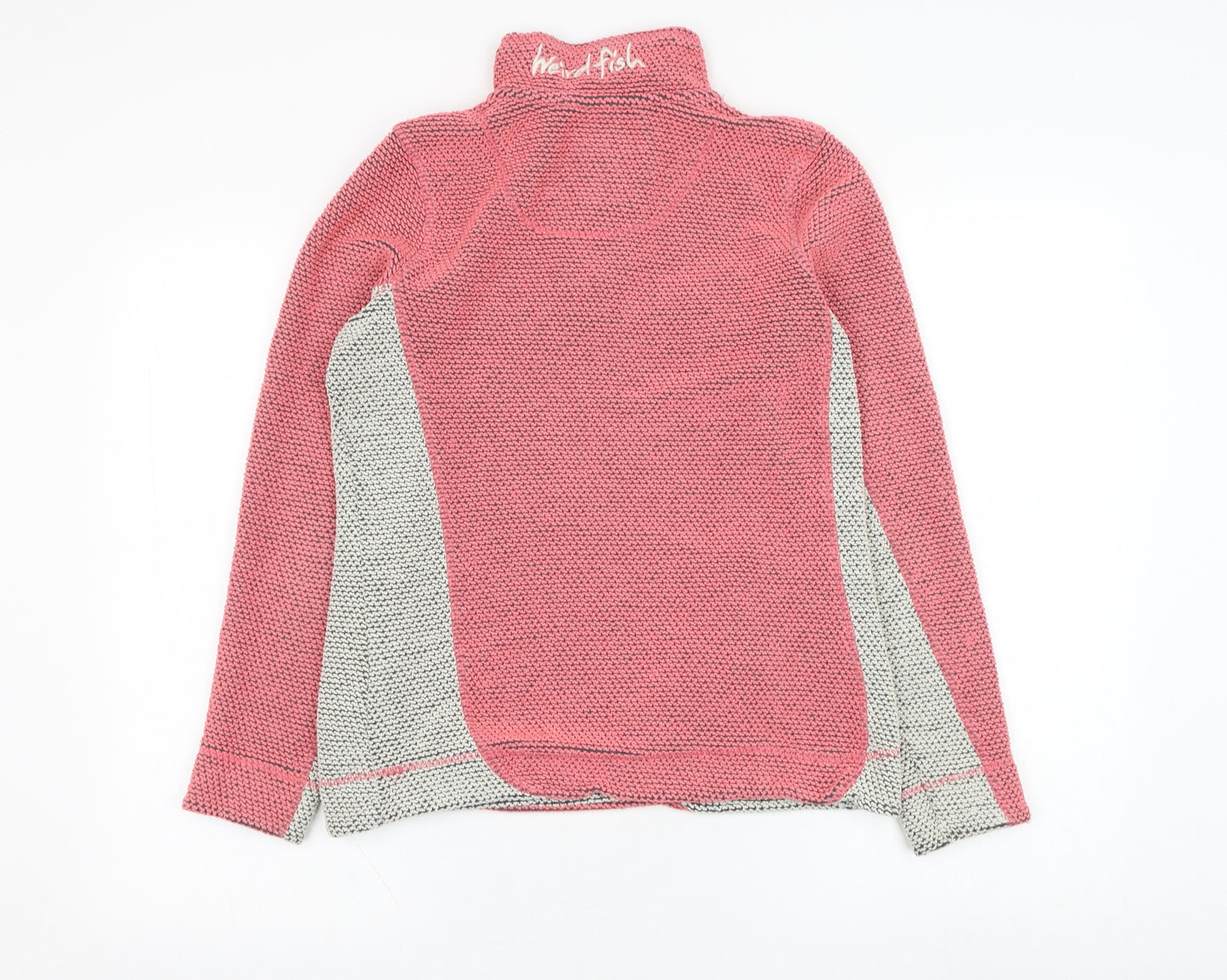 Weird Fish Womens Pink  Polyester Henley Sweatshirt Size 12  Pullover