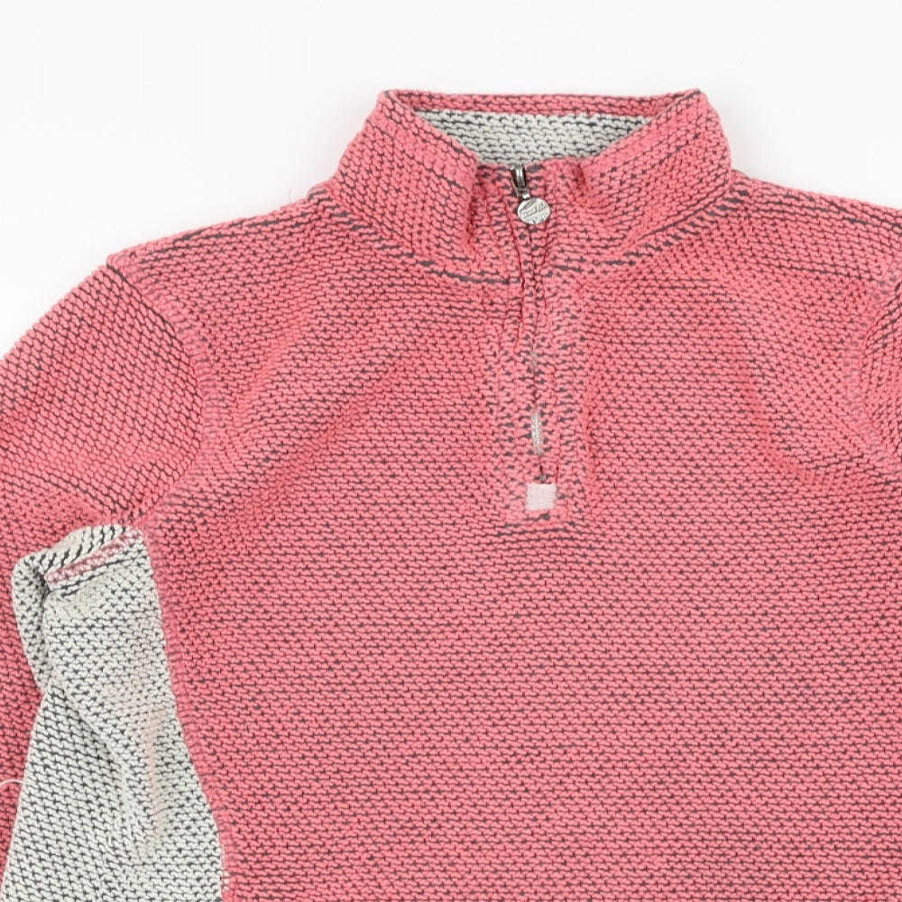 Weird Fish Womens Pink  Polyester Henley Sweatshirt Size 12  Pullover