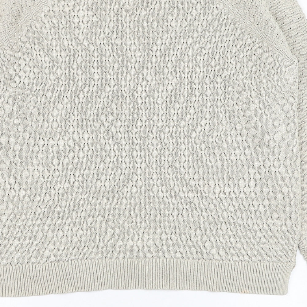 Boden Womens Beige Round Neck  Cotton Pullover Jumper Size 12