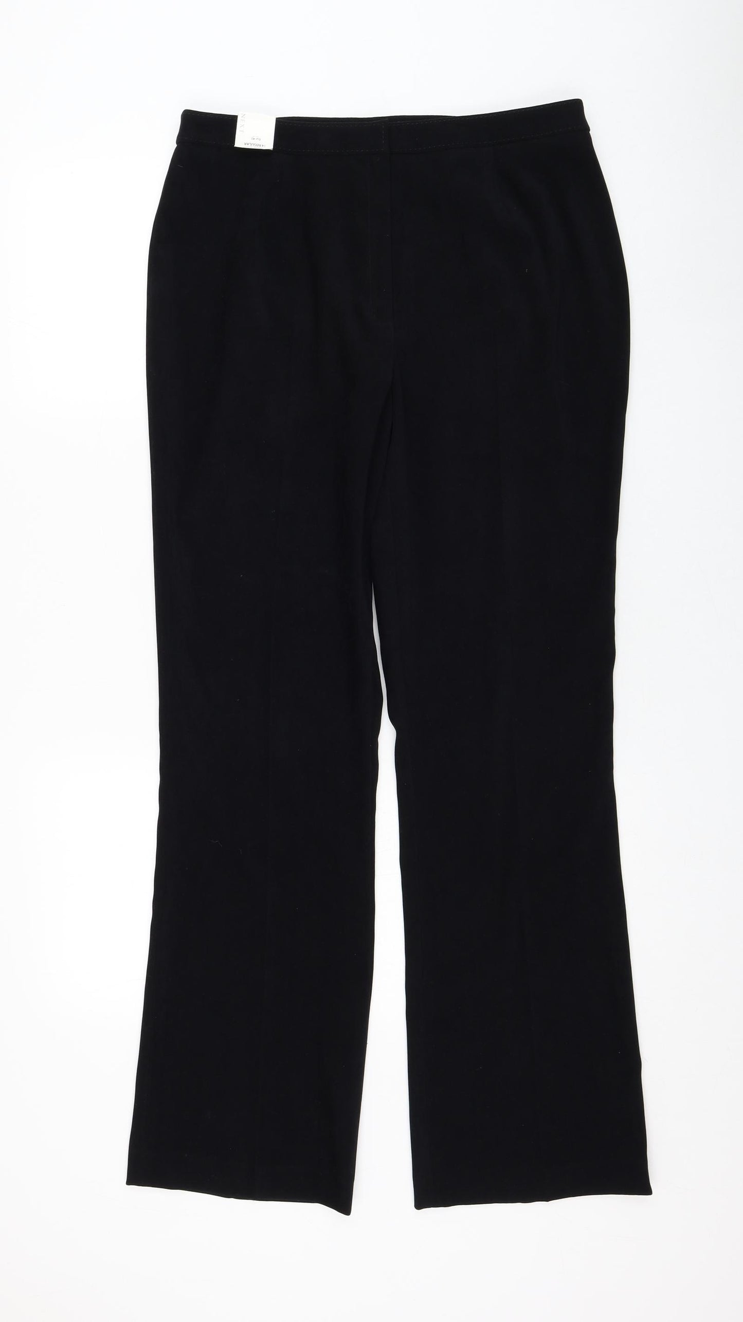 NEXT Womens Black  Polyester Trousers  Size 14 L30 in Regular Zip