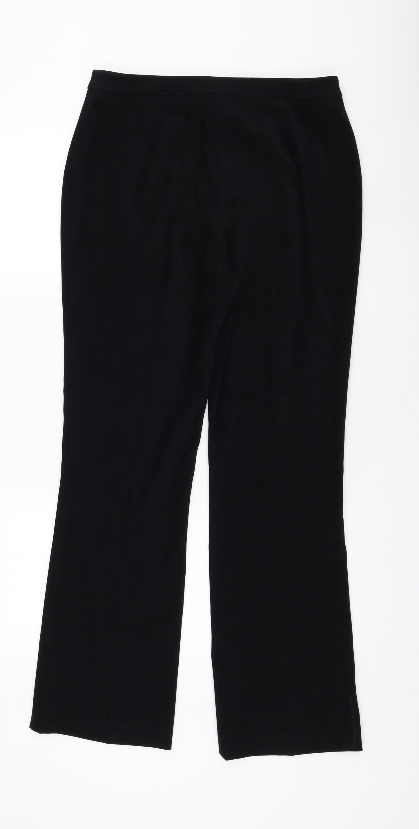 NEXT Womens Black  Polyester Trousers  Size 14 L30 in Regular Zip