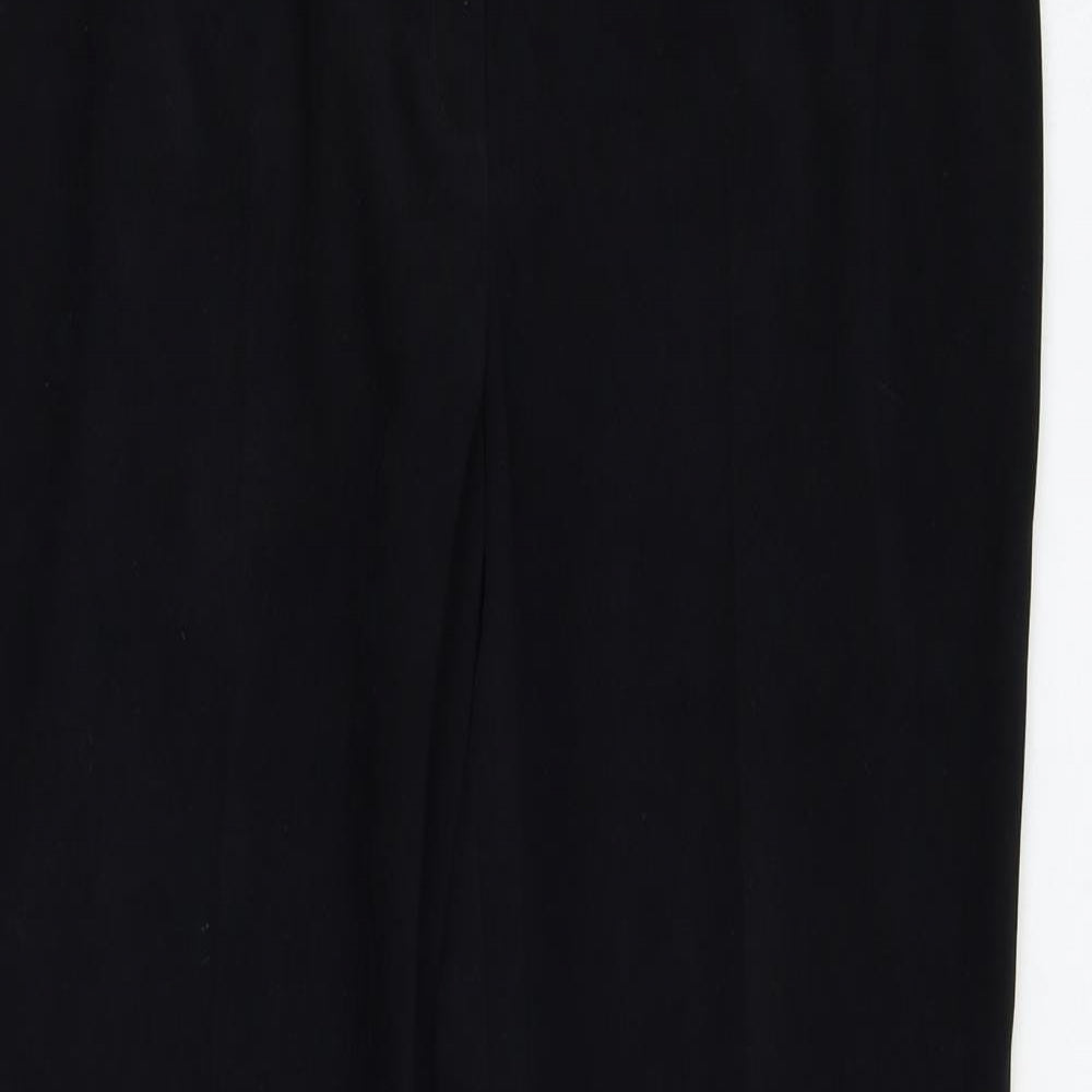 NEXT Womens Black  Polyester Trousers  Size 14 L30 in Regular Zip