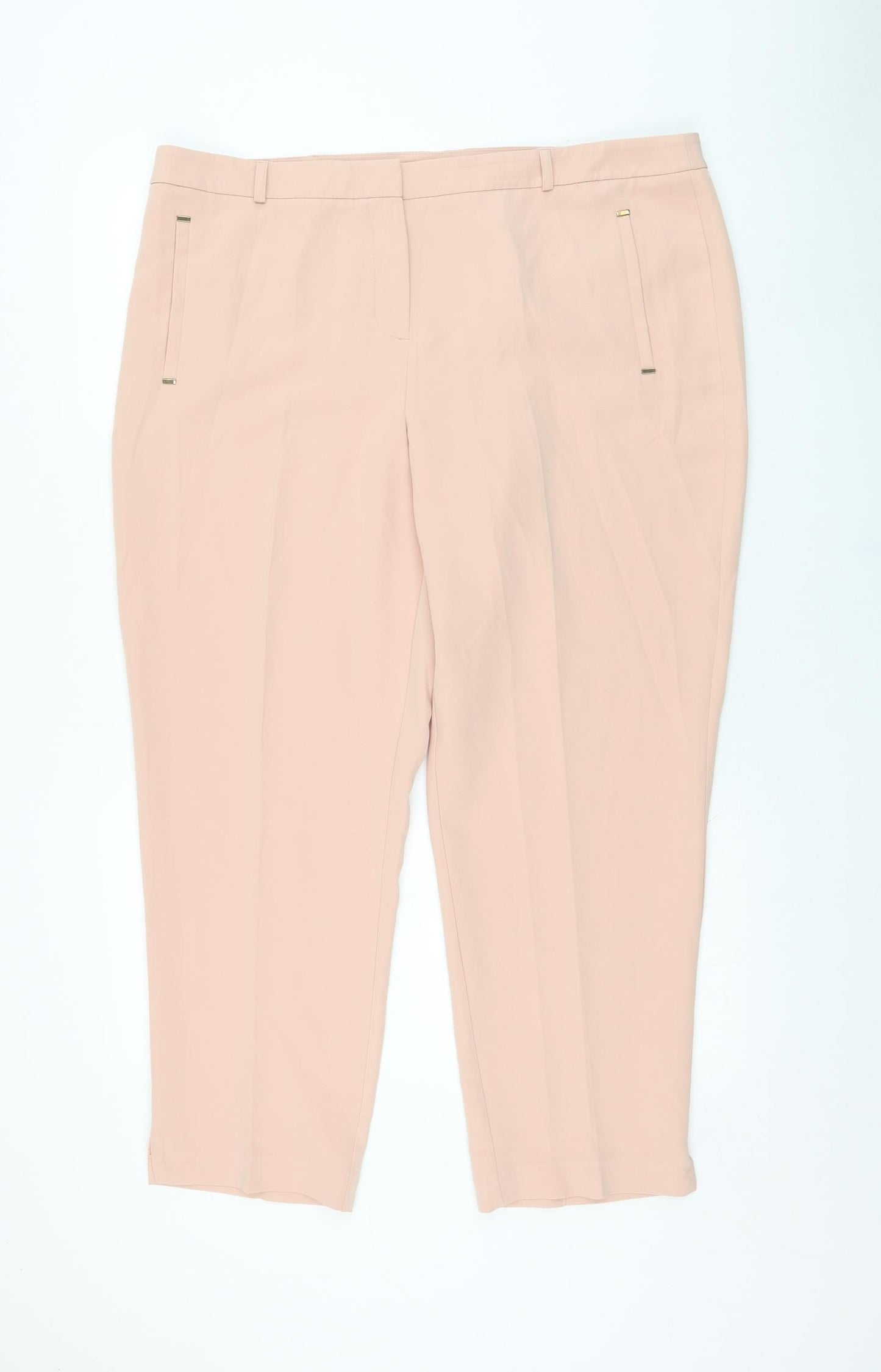 George Womens Pink  Polyester Trousers  Size 18 L27 in Regular Zip