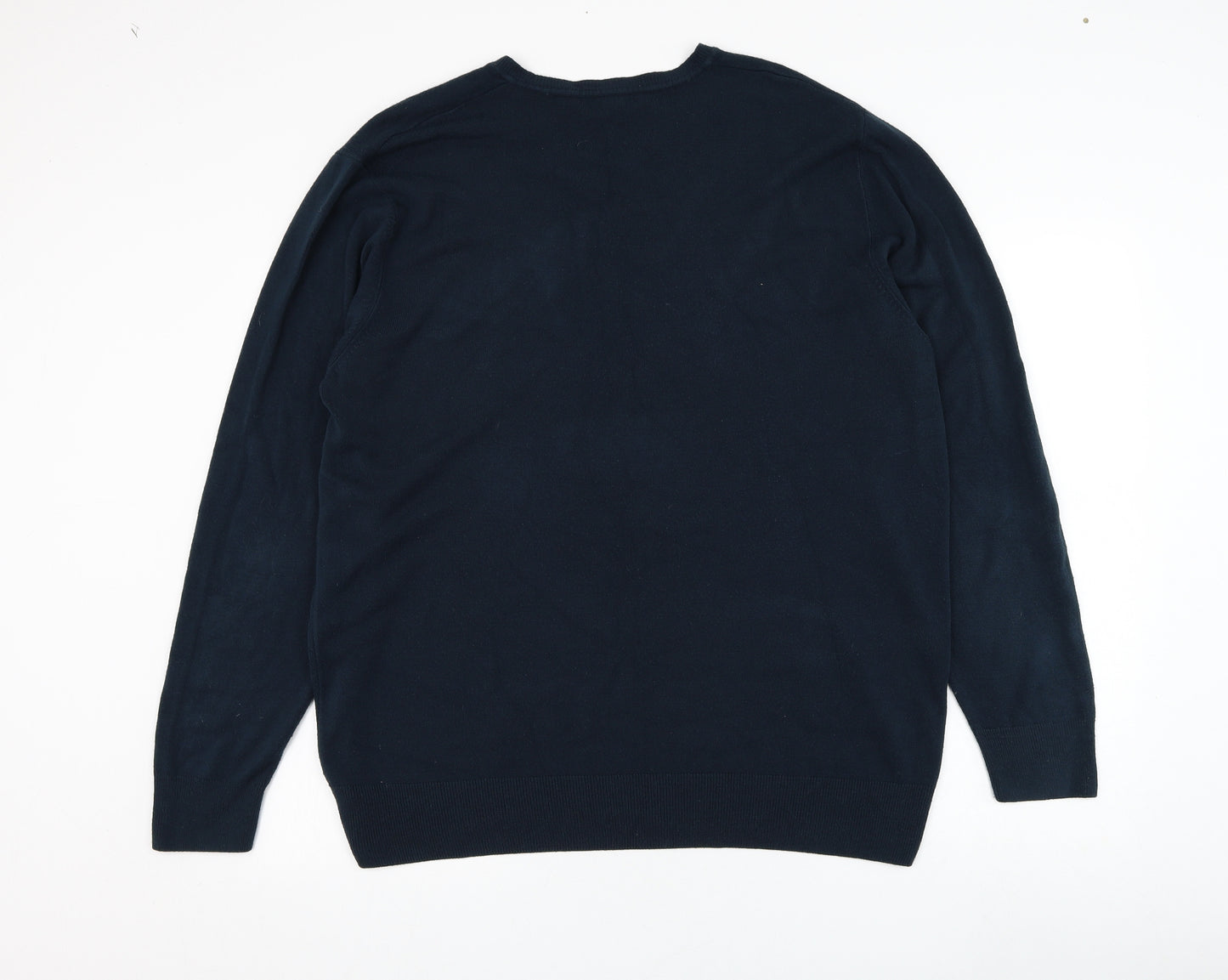 George Womens Blue Round Neck  Acrylic Pullover Jumper Size 2XL