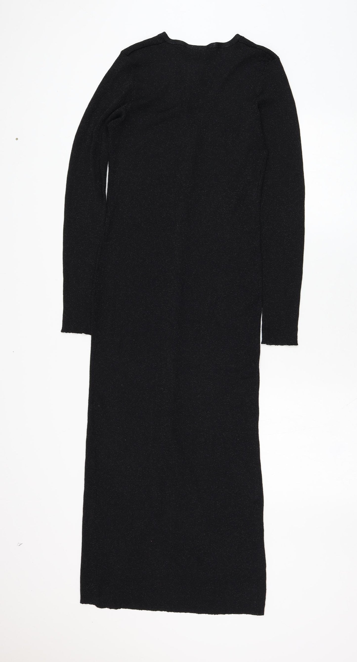 Principles Womens Black  Polyester Shirt Dress  Size S  V-Neck Button