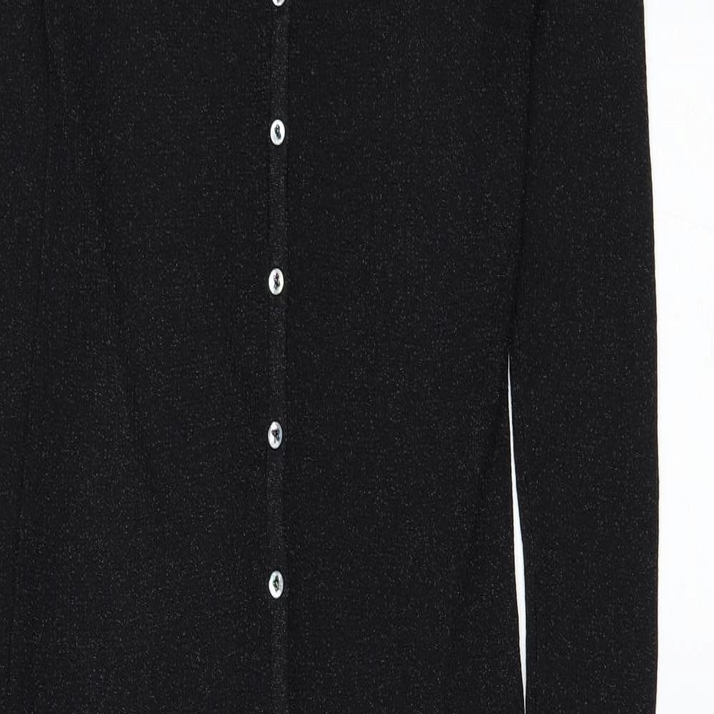 Principles Womens Black  Polyester Shirt Dress  Size S  V-Neck Button