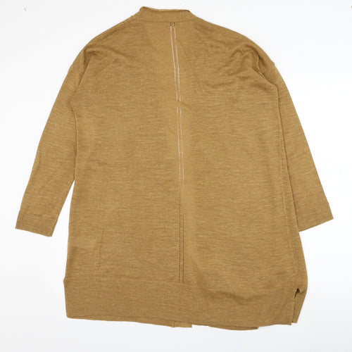 Marks and Spencer Womens Brown Square Neck  Acrylic Cardigan Jumper Size 10