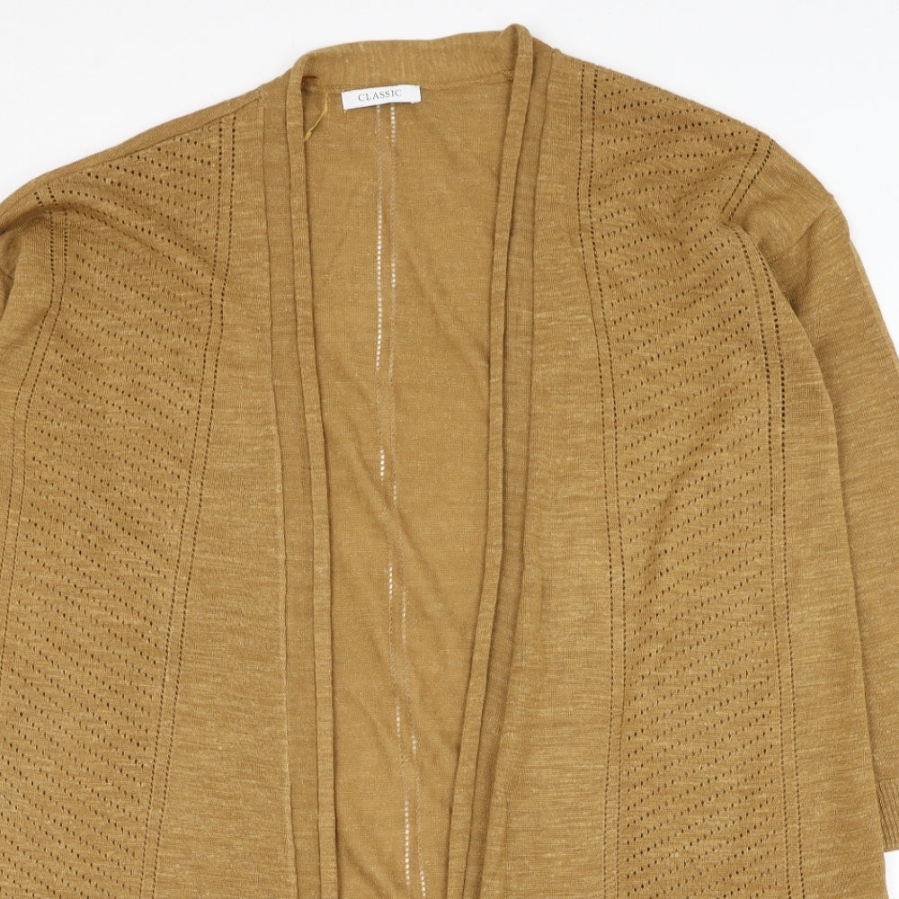 Marks and Spencer Womens Brown Square Neck  Acrylic Cardigan Jumper Size 10
