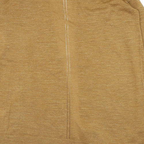 Marks and Spencer Womens Brown Square Neck  Acrylic Cardigan Jumper Size 10