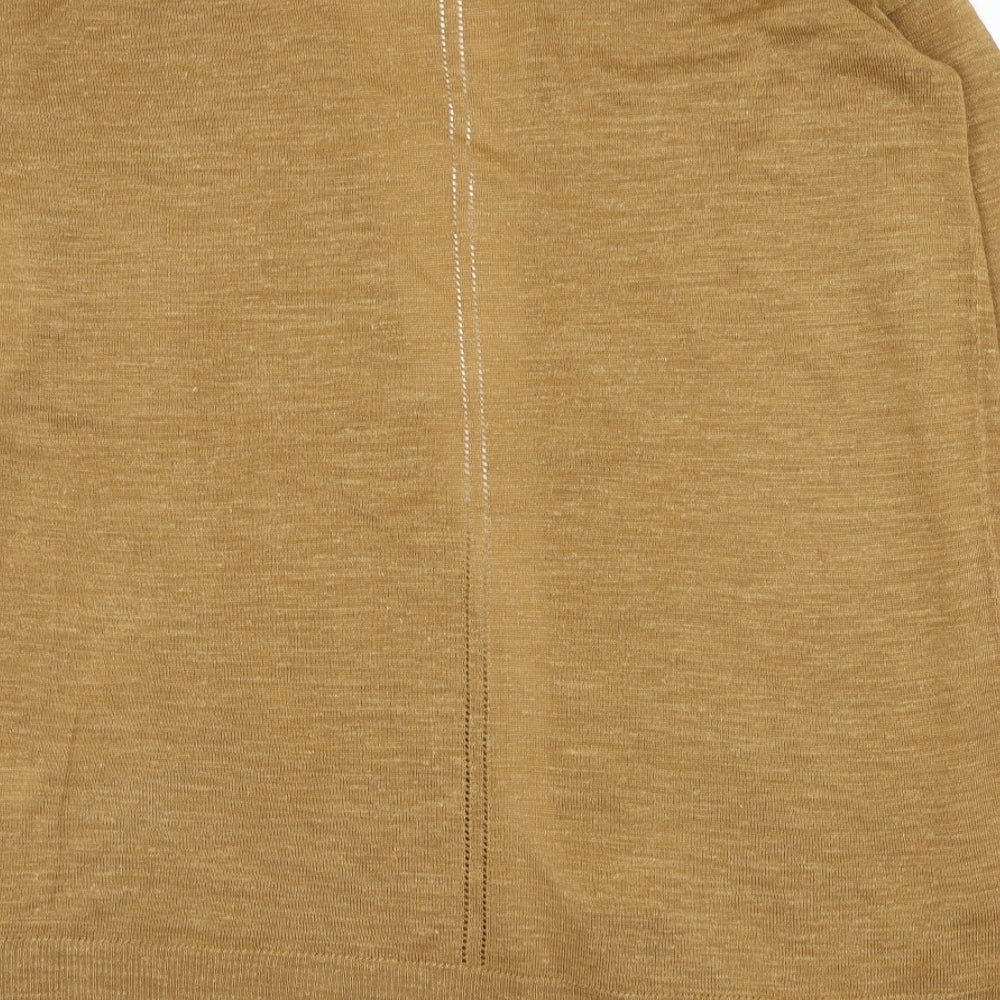 Marks and Spencer Womens Brown Square Neck  Acrylic Cardigan Jumper Size 10