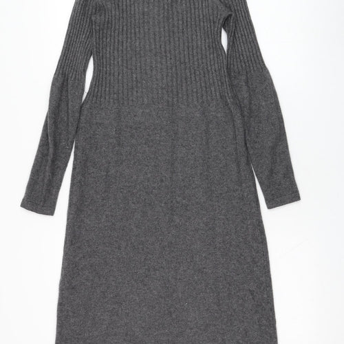 Denner Womens Grey  Cashmere Jumper Dress  Size S  Round Neck Pullover