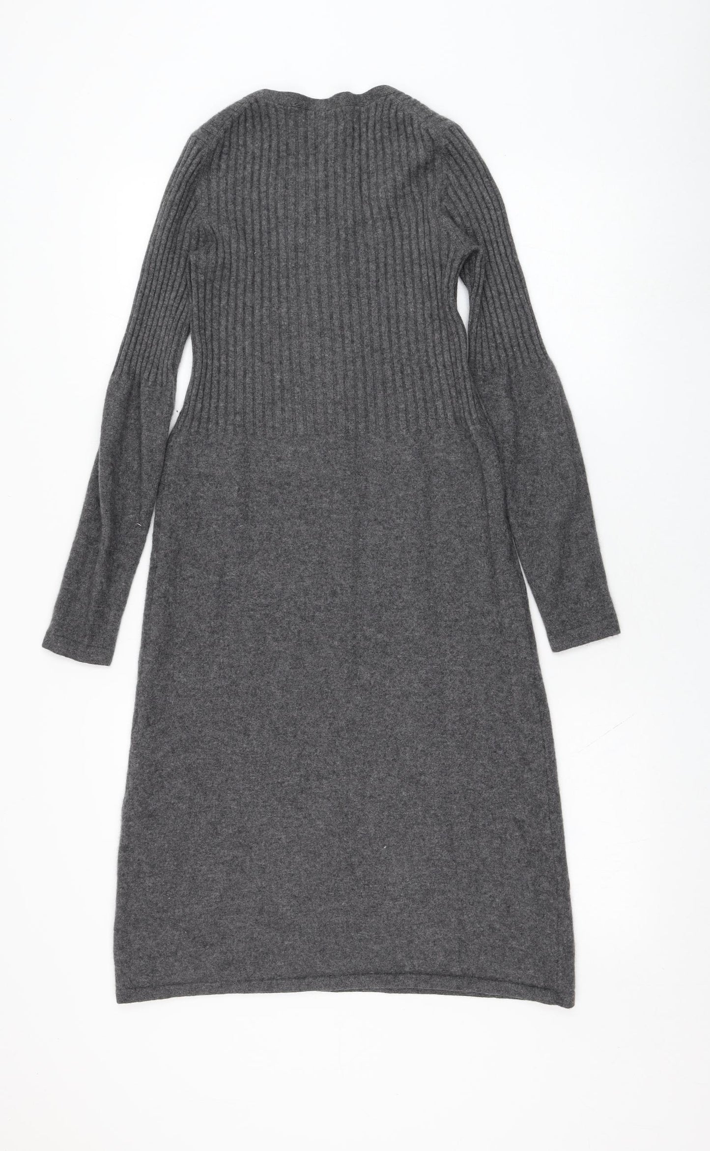 Denner Womens Grey  Cashmere Jumper Dress  Size S  Round Neck Pullover