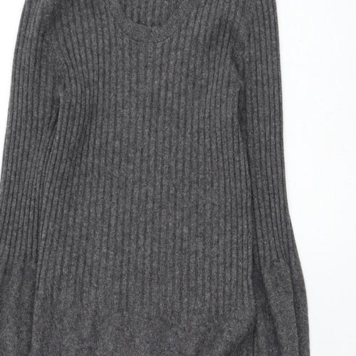 Denner Womens Grey  Cashmere Jumper Dress  Size S  Round Neck Pullover