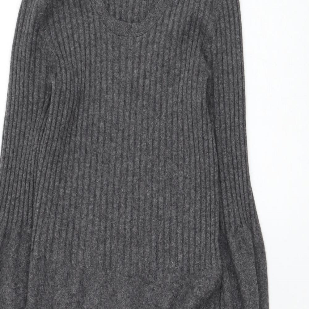 Denner Womens Grey  Cashmere Jumper Dress  Size S  Round Neck Pullover