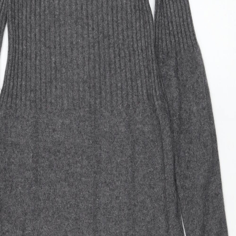 Denner Womens Grey  Cashmere Jumper Dress  Size S  Round Neck Pullover