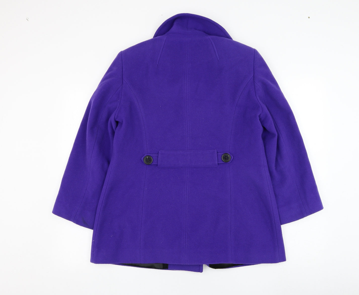 Preworn Womens Purple   Overcoat Coat Size 12  Button