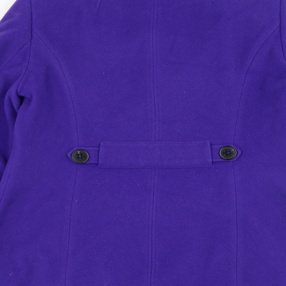 Preworn Womens Purple   Overcoat Coat Size 12  Button