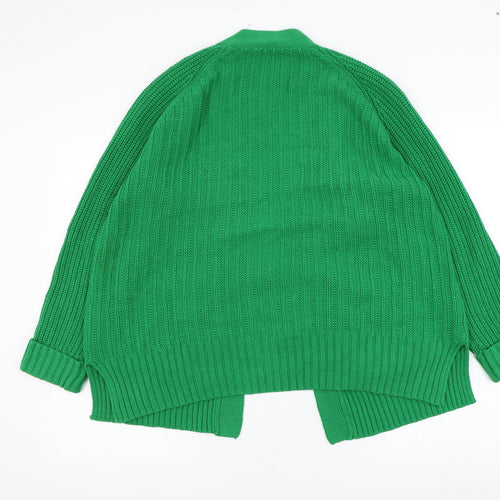 TU Womens Green Square Neck  Cotton Cardigan Jumper Size 10