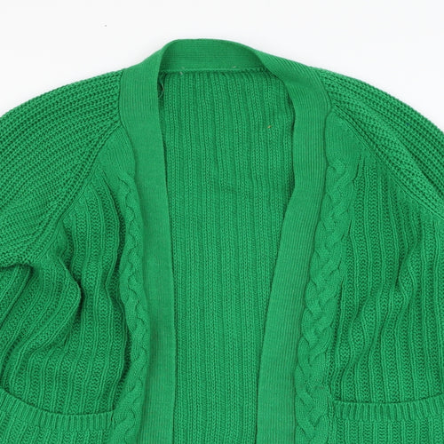 TU Womens Green Square Neck  Cotton Cardigan Jumper Size 10