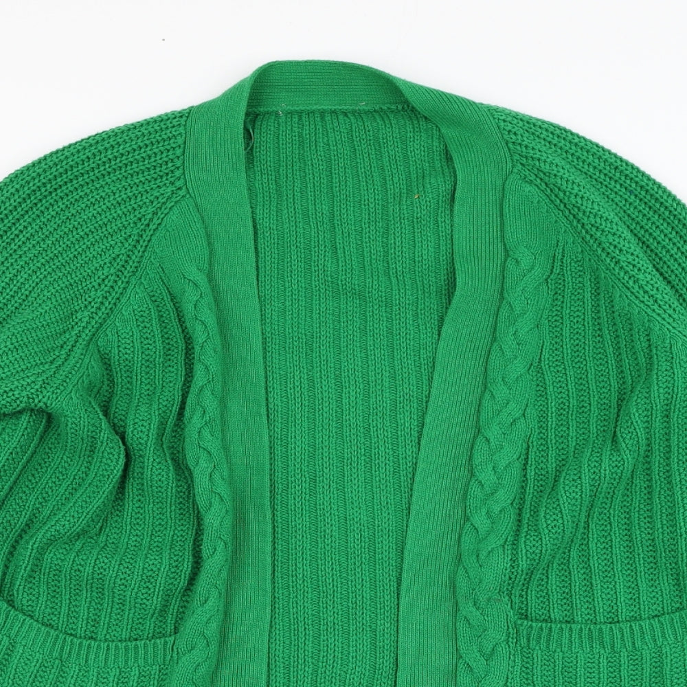 TU Womens Green Square Neck  Cotton Cardigan Jumper Size 10