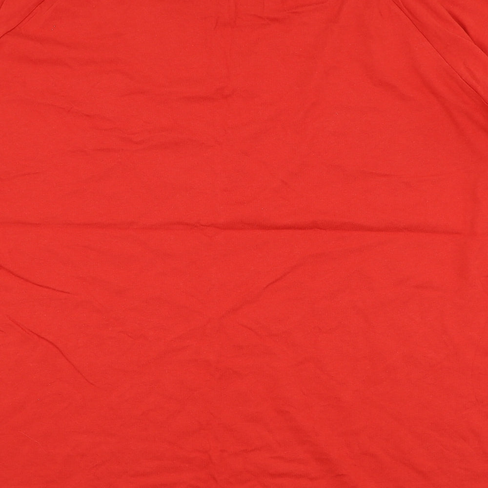 adidas Mens Red  Cotton  T-Shirt Size 2XL Round Neck