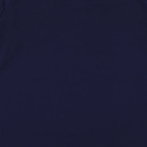 Anamor Womens Blue Floral Polyester Basic Blouse Size XL Round Neck