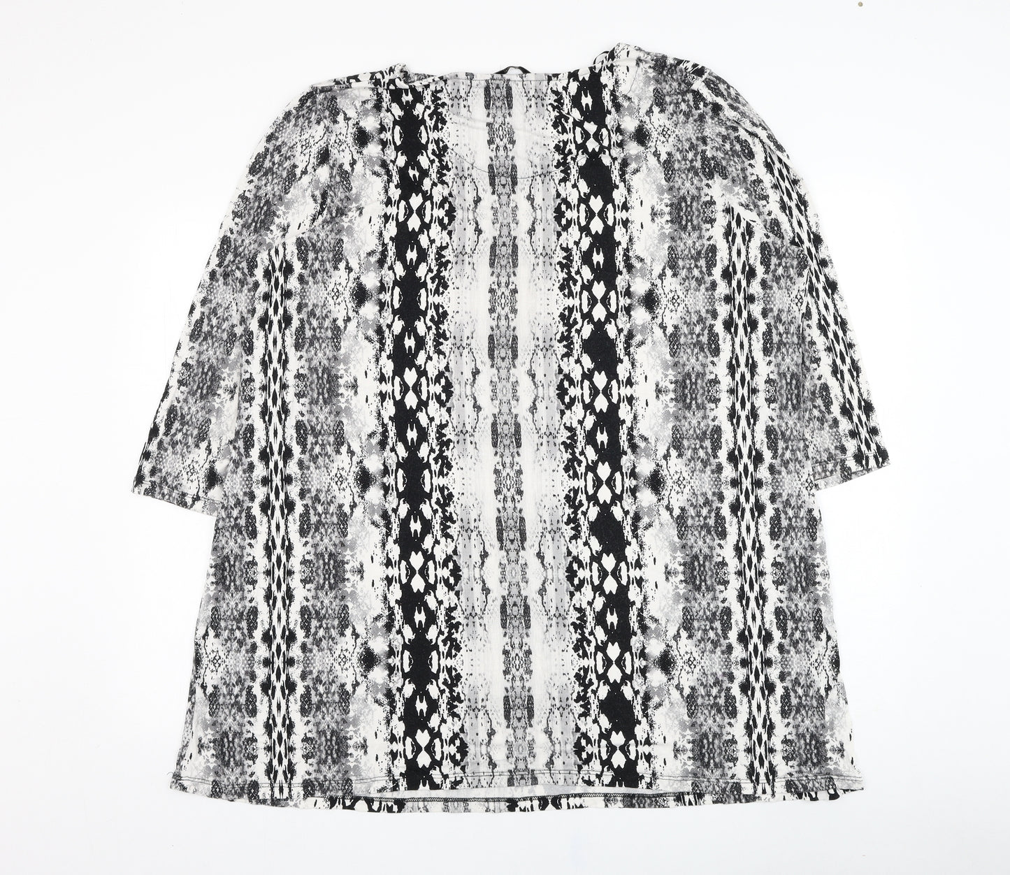 TU Womens Grey Animal Print Viscose Basic Blouse Size 24 Round Neck