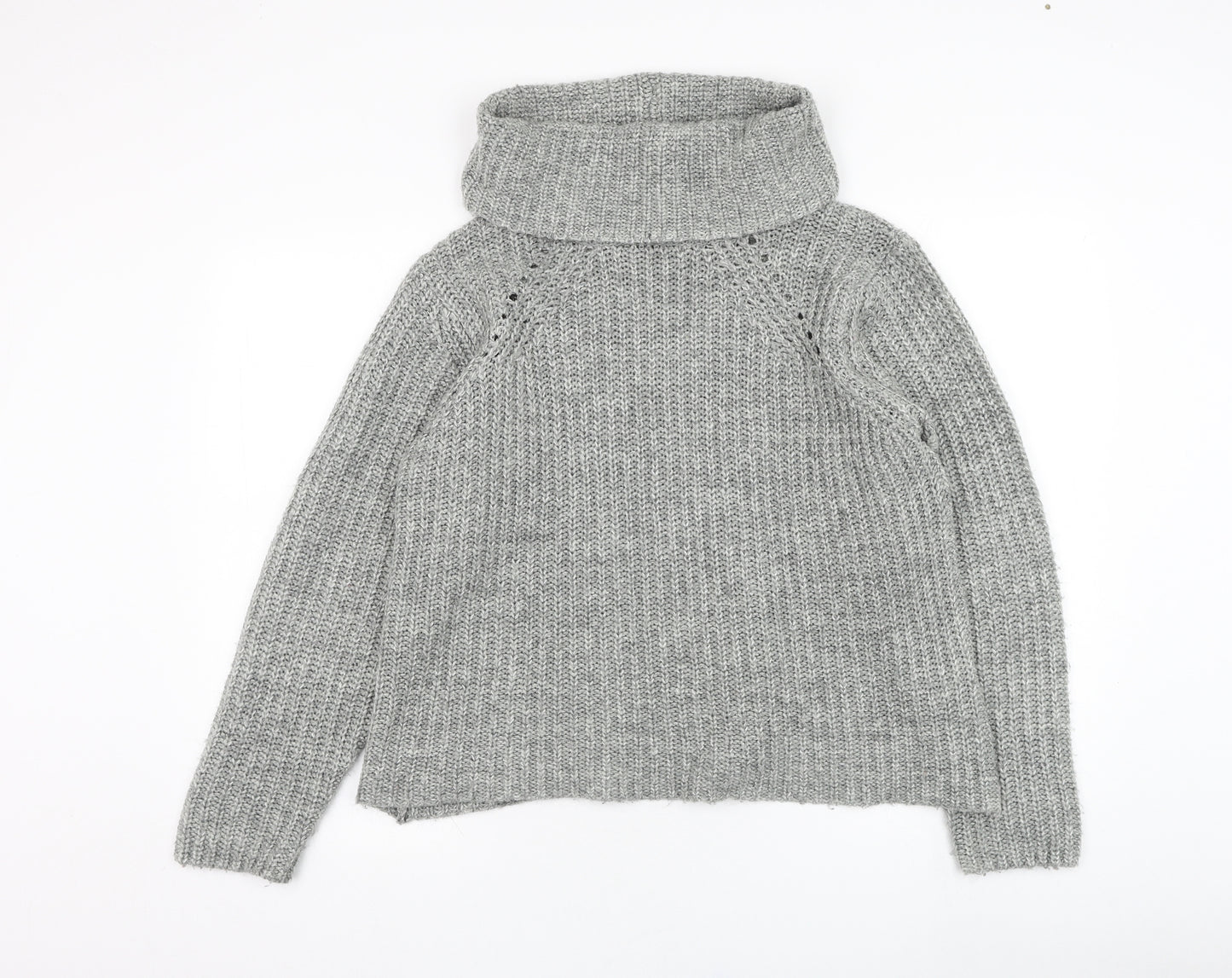 New Look Womens Grey Roll Neck  Acrylic Pullover Jumper Size 12