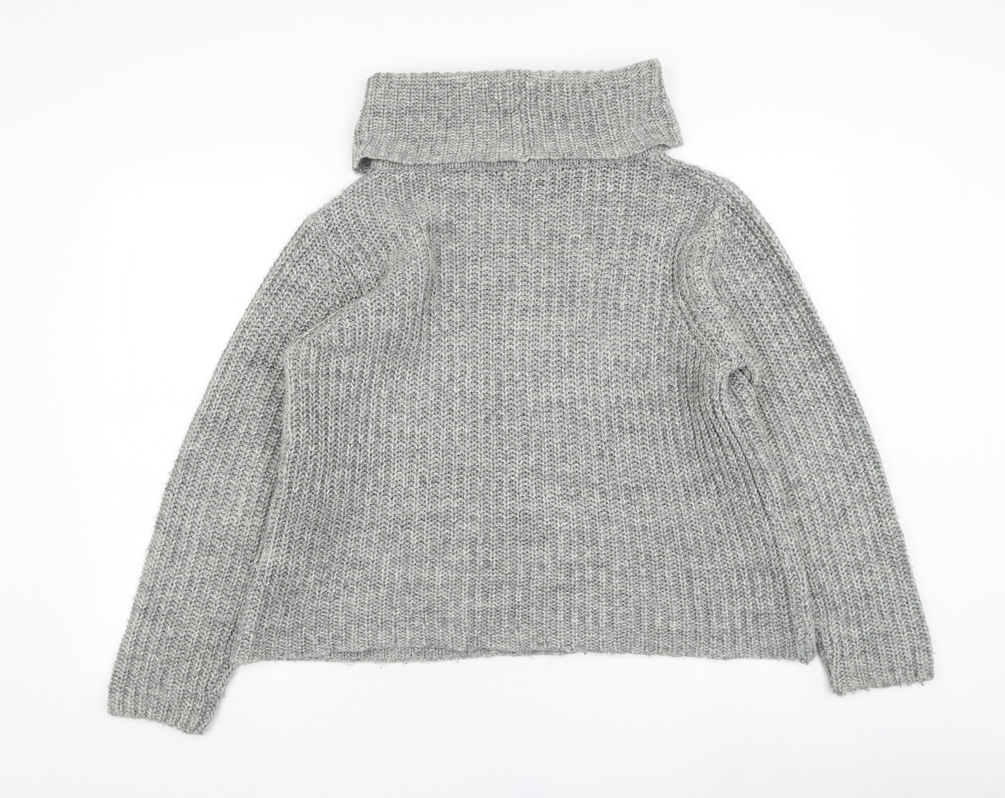 New Look Womens Grey Roll Neck  Acrylic Pullover Jumper Size 12