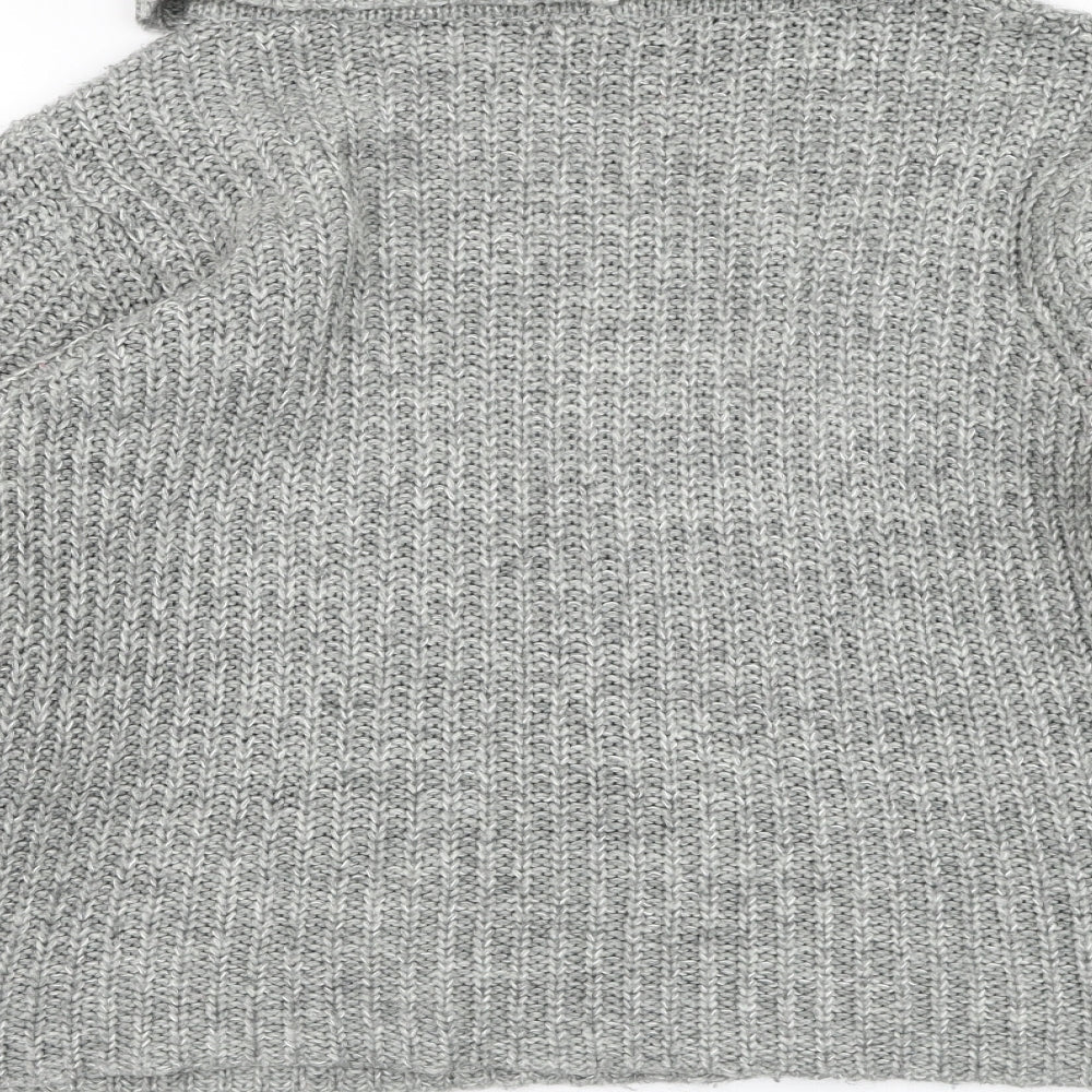 New Look Womens Grey Roll Neck  Acrylic Pullover Jumper Size 12