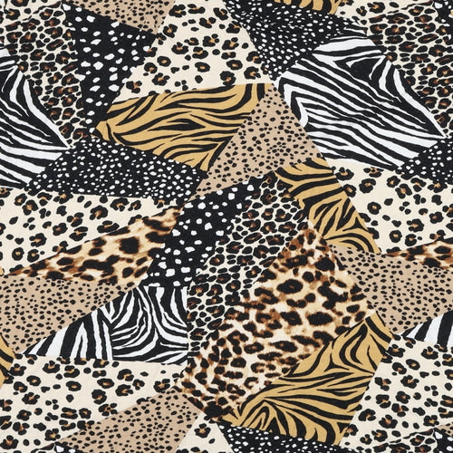 TU Womens Brown Animal Print Viscose Basic Blouse Size 26 Round Neck