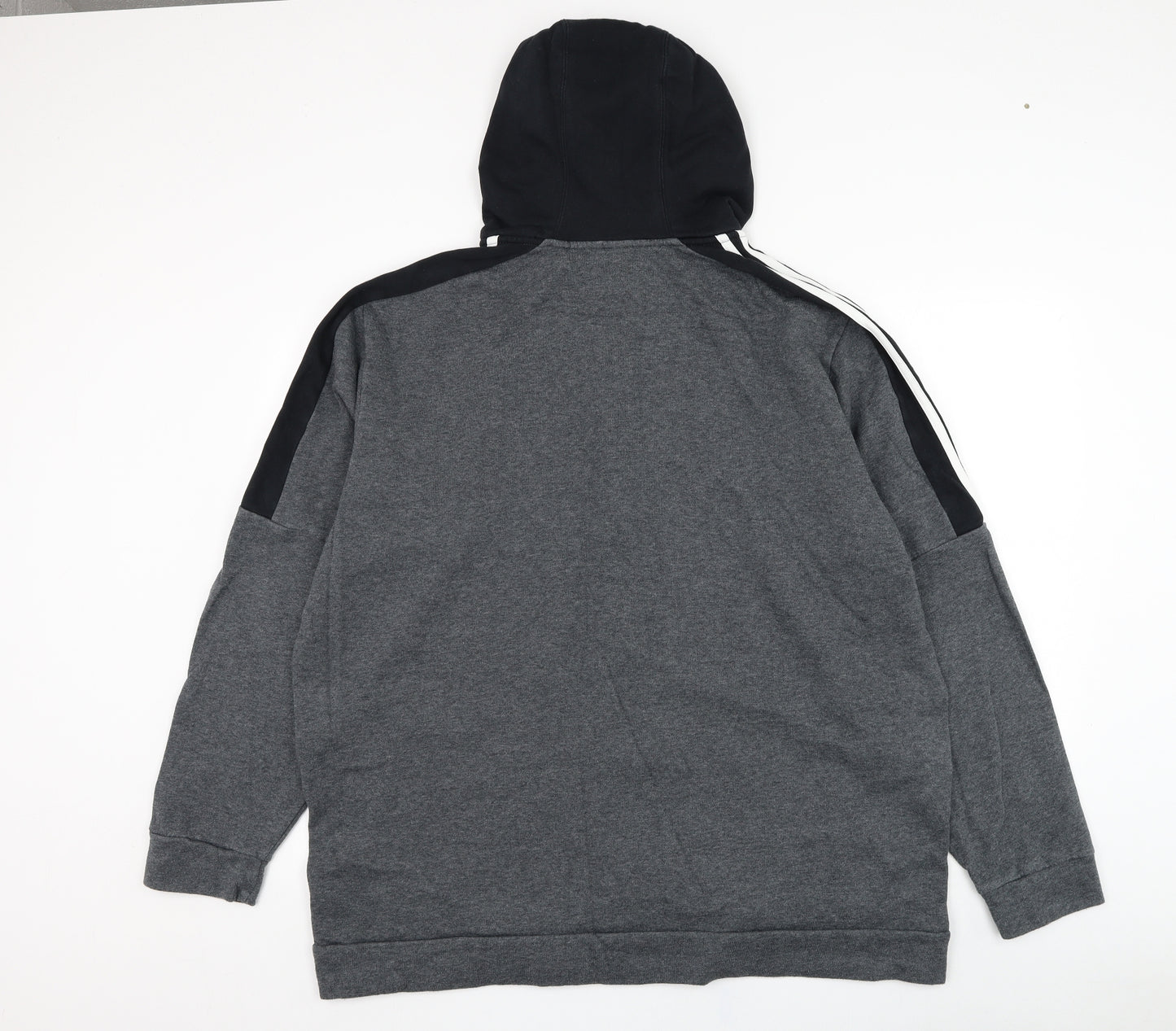 adidas Mens Grey  Cotton Full Zip Hoodie Size 2XL
