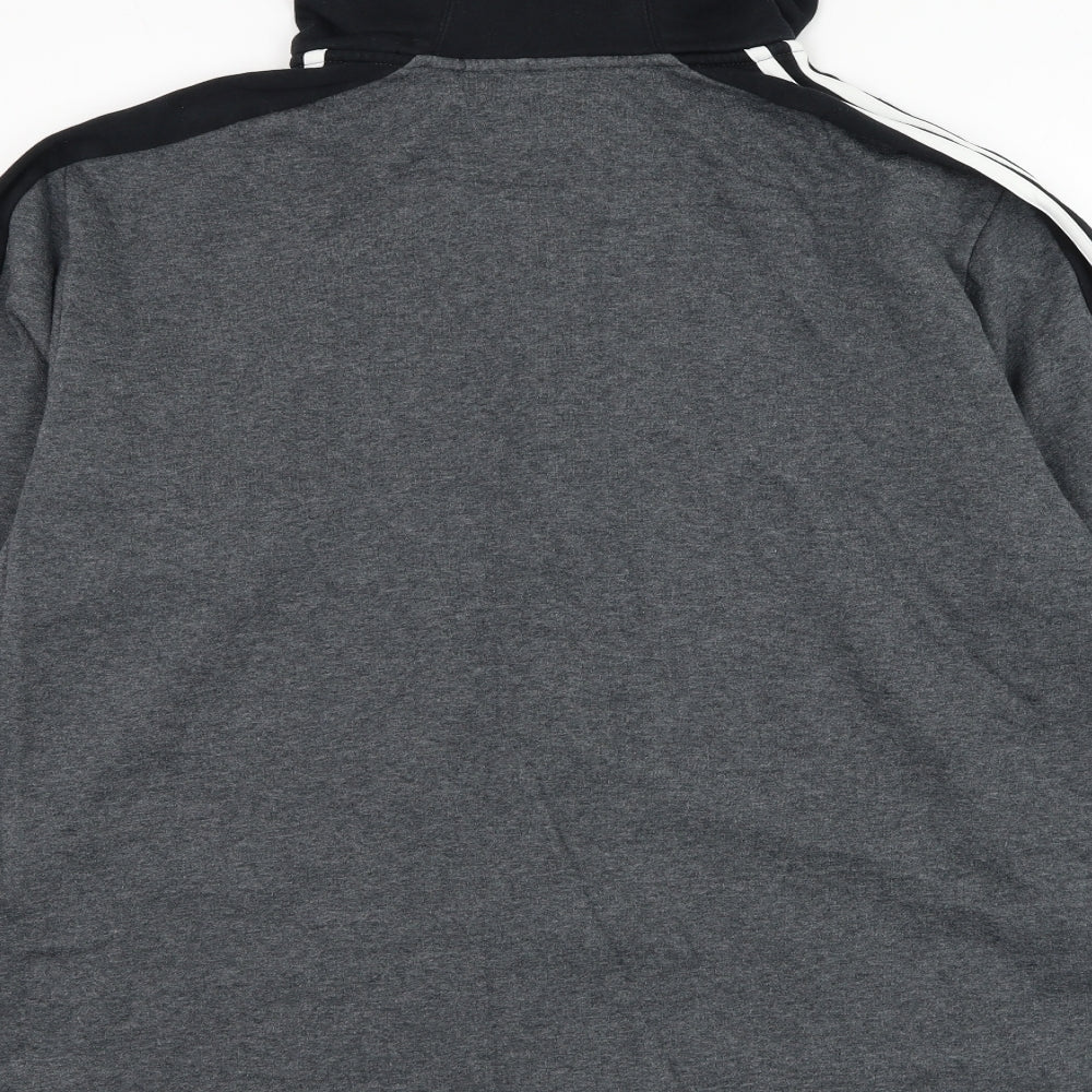 adidas Mens Grey  Cotton Full Zip Hoodie Size 2XL