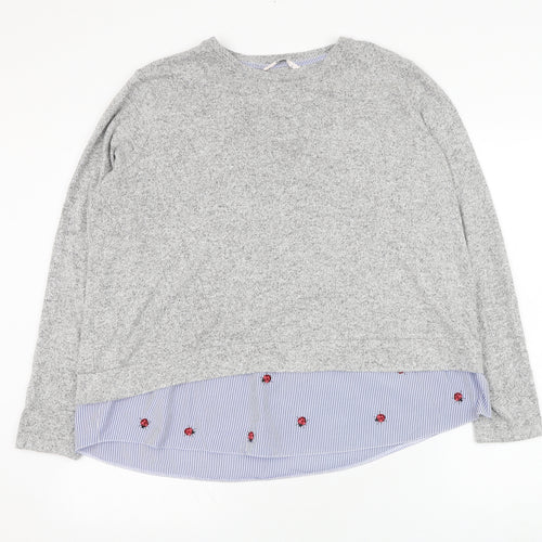 TU Womens Grey Round Neck  Viscose Pullover Jumper Size 20   - Lady bug