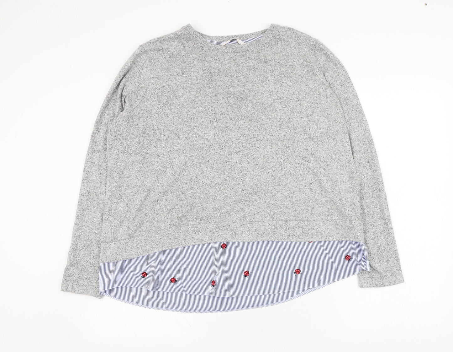TU Womens Grey Round Neck  Viscose Pullover Jumper Size 20   - Lady bug