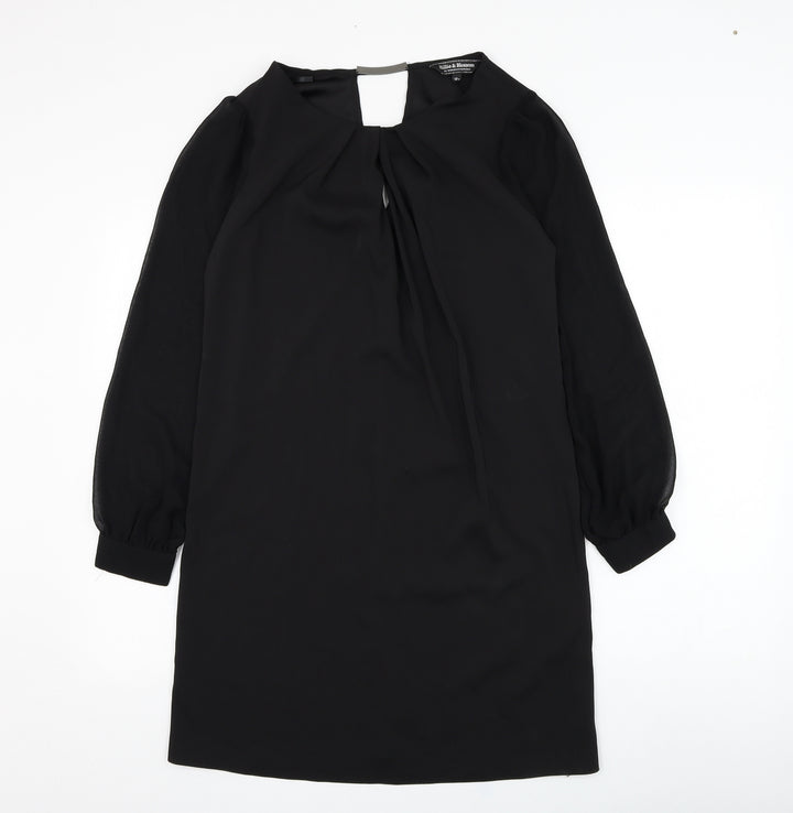 Dorothy Perkins Womens Black  Polyester Shift  Size 12  Round Neck Pullover