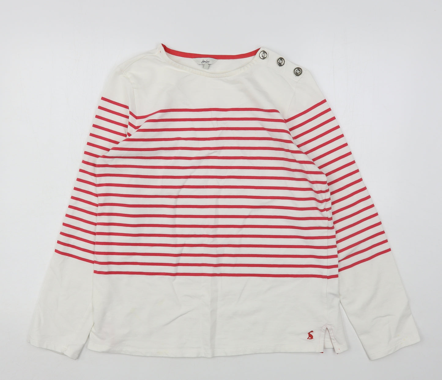 Joules Womens Multicoloured Round Neck Striped Cotton Pullover Jumper Size 12