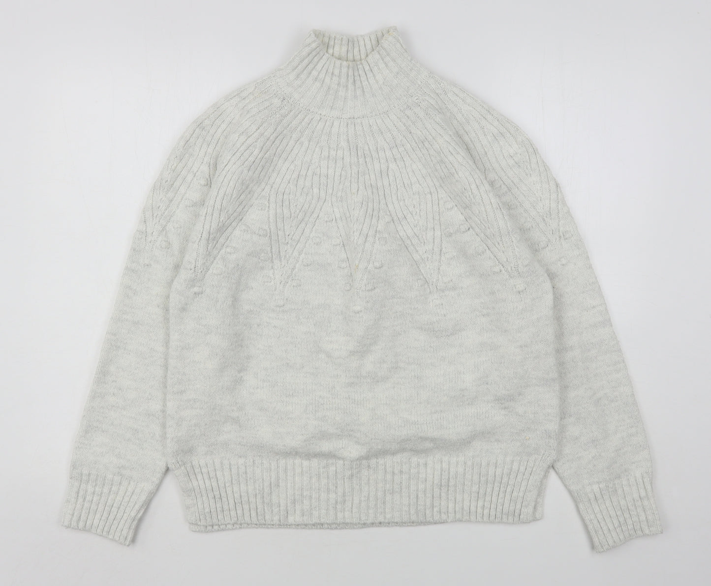 Marks and Spencer Womens Grey High Neck  Polyester Pullover Jumper Size M