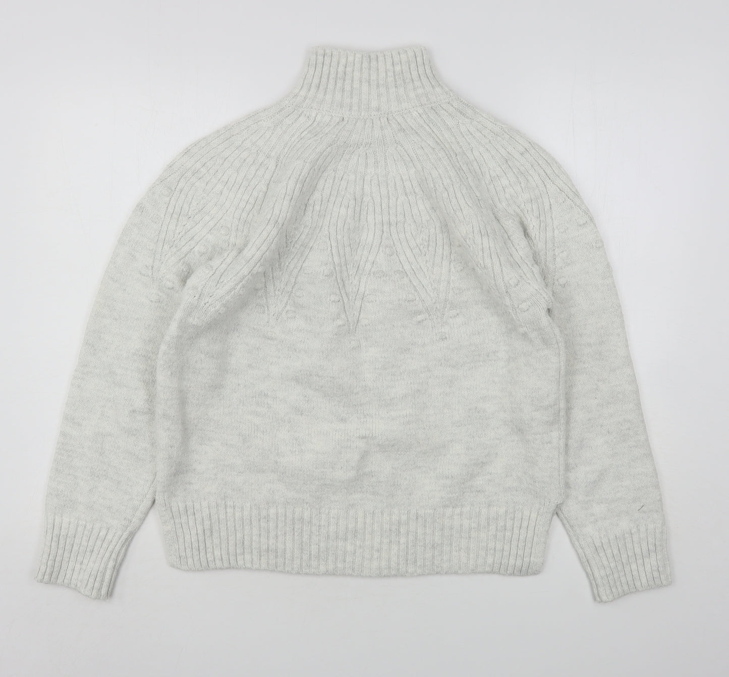 Marks and Spencer Womens Grey High Neck  Polyester Pullover Jumper Size M