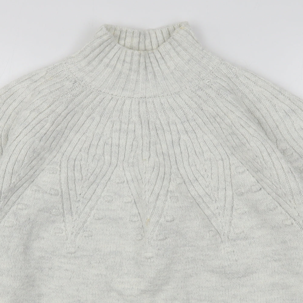 Marks and Spencer Womens Grey High Neck  Polyester Pullover Jumper Size M